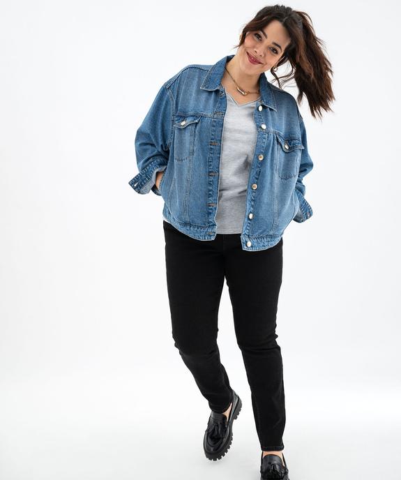 Tee-shirt manches courte à col V femme grande taille vue8 - GEMO (G TAILLE) - GEMO