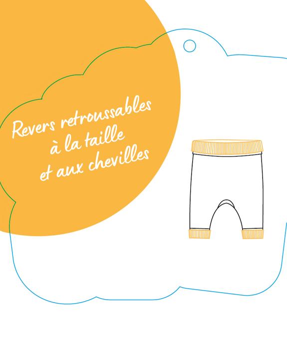 Pantalon en maille évolutif bébé fille blanc vue2 - GEMO 4G BEBE - GEMO