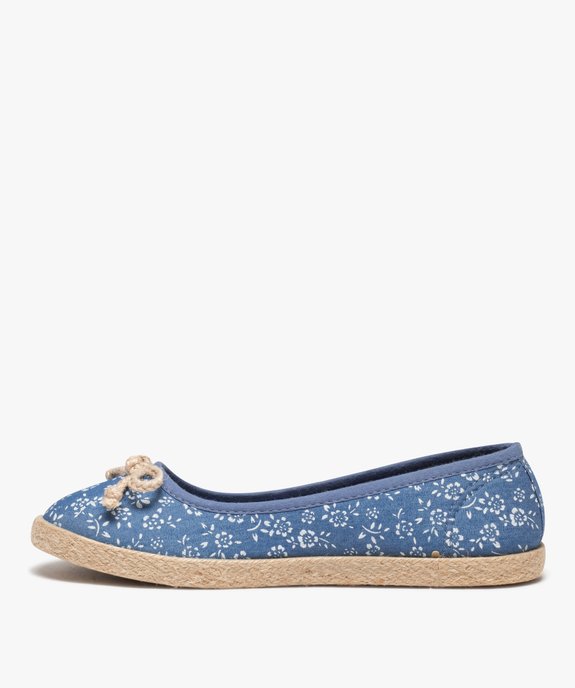 Ballerines femme en toile imprimée et semelle corde vue4 - GEMO (SPORTSWR) - GEMO