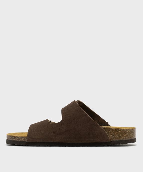 Sandales mules en cuir à semelle anatomique femme - Tanéo vue3 - TANEO - GEMO