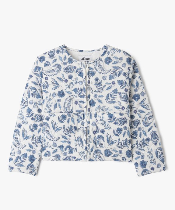 Veste zippée et matelassée coupe droite fille vue1 - GEMO (ENFANT) - GEMO