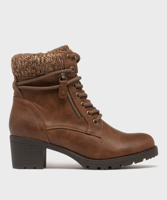 Boots femme à talon et fourrées avec col chaussette vue8 - GEMO(URBAIN) - GEMO