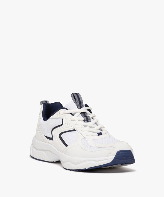 Baskets homme bicolores dessus en mesh  vue2 - GEMO (SPORTSWR) - GEMO