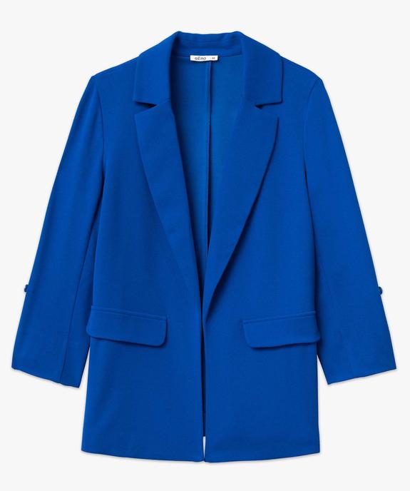 Veste droite en maille stretch manches 3/4 unie femme vue4 - GEMO(FEMME PAP) - GEMO