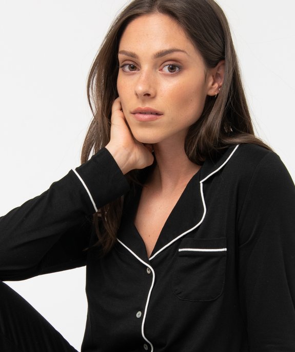 Pyjama deux pièces en viscose femme : chemise et pantalon vue9 - GEMO 4G FEMME - GEMO