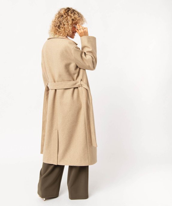 Manteau long aspect drap de laine femme  vue3 - GEMO(FEMME PAP) - GEMO