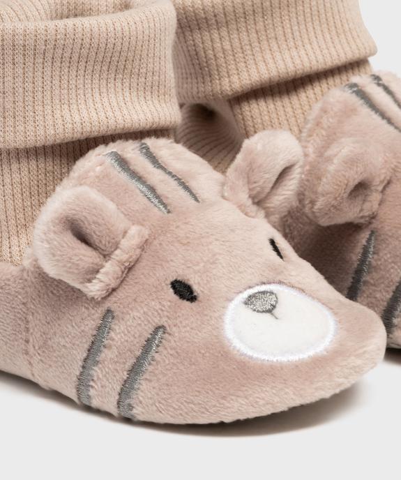 Chaussons de naissance montants en velours garçon vue6 - LITTLE LOVE - GEMO