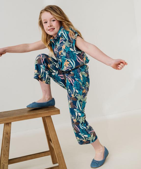 Pantalon fluide imprimé en viscose fille vue12 - GEMO 4G FILLE - GEMO