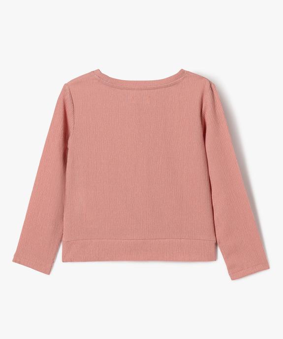 Tee-shirt manches longues effet noué fille vue4 - GEMO 4G FILLE - GEMO