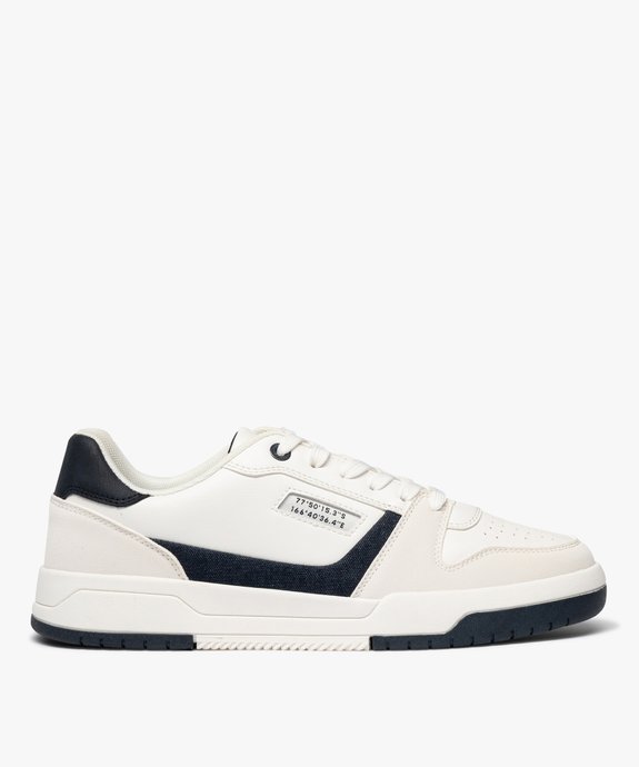 Baskets basses à lacets dessus perforé homme  vue2 - URBAN STEPS - GEMO