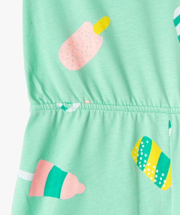 Combishort sans manches en coton imprimé fille vue3 - GEMO (ENFANT) - GEMO