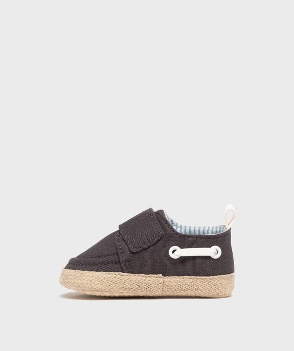 Chaussons de naissance en toile look chaussures bateau bébé vue3 - LITTLE LOVE GEMO FOR GOOD - GEMO
