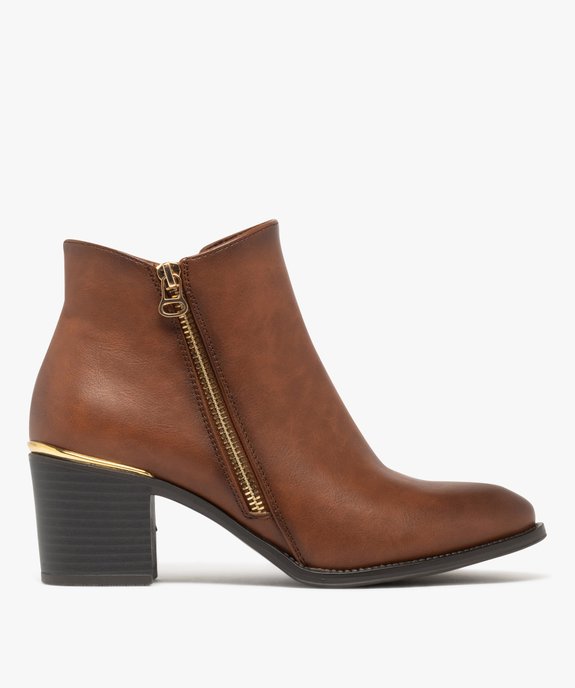 Boots à talon avec zip décoratif femme - Valentina Baldano vue2 - GEMO(URBAIN) - GEMO