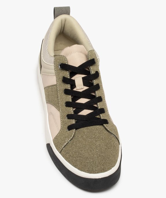 Baskets homme multicolores et multimatières à lacets vue5 - GEMO (CASUAL) - GEMO