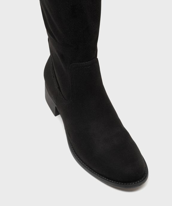 Bottes cavalières en suédine à tige chaussette femme vue5 - VALENTINA BALDA - GEMO