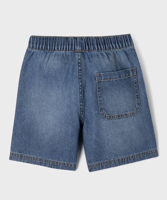 Bermuda en jean coupe loose taille ajustable garçon vue3 - GEMO (ENFANT) - GEMO