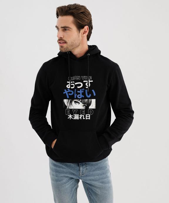 Sweat à capuche en molleton imprimé homme vue1 - GEMO (HOMME) - GEMO