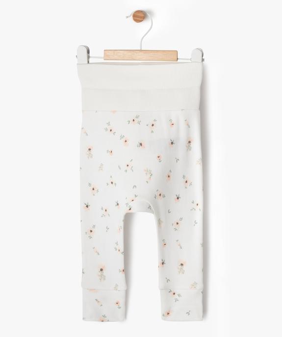 Pantalon en maille évolutif bébé fille blanc vue5 - GEMO 4G BEBE - GEMO