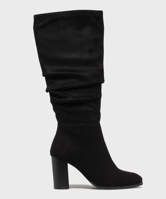 Bottes en suédine avec tige drapée femme - Follow Me vue2 - FOLLOW ME - GEMO