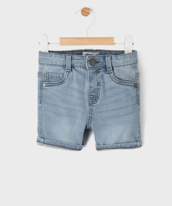 Bermuda en jean slim extensible bébé garçon vue1 - GEMO 4G BEBE - GEMO