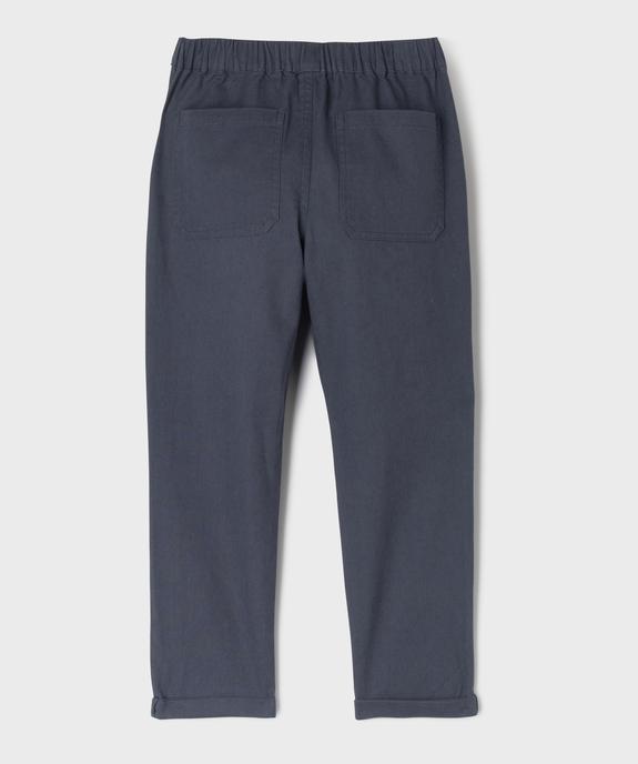 Pantalon chino taille ajustable garçon vue3 - GEMO (ENFANT) - GEMO