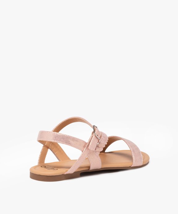 Sandales plates à brides métallisées femme vue4 - GEMO (CASUAL) - GEMO