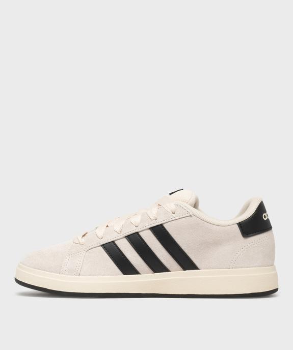 Baskets basses en cuir suédé Grand Court 00s K femme - Adidas vue3 - ADIDAS - GEMO