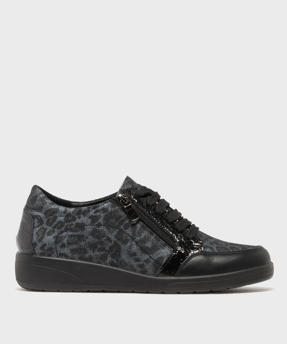 Chaussures confort dessus cuir à motif léopard femme vue1 - G'FLEX - GEMO