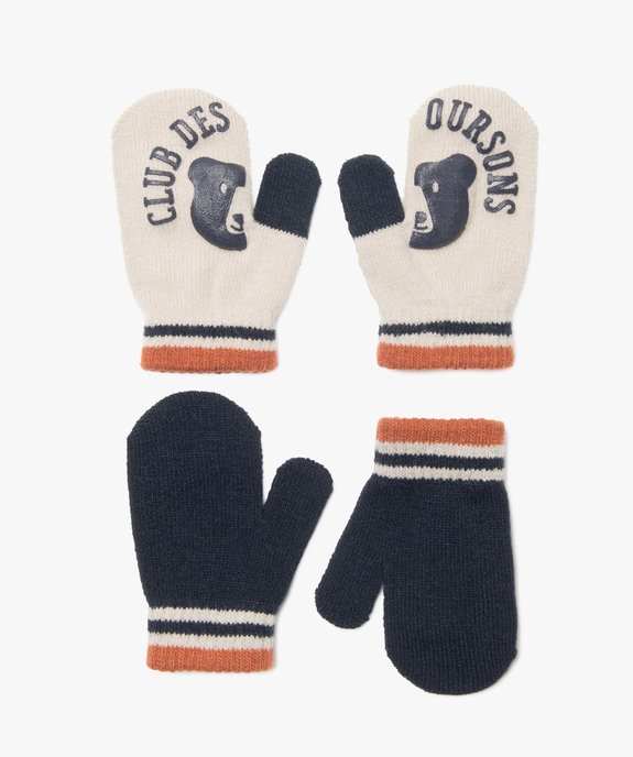 Moufles bébé garçon multicolores (lot de 2) vue1 - GEMO(BEBE DEBT) - GEMO