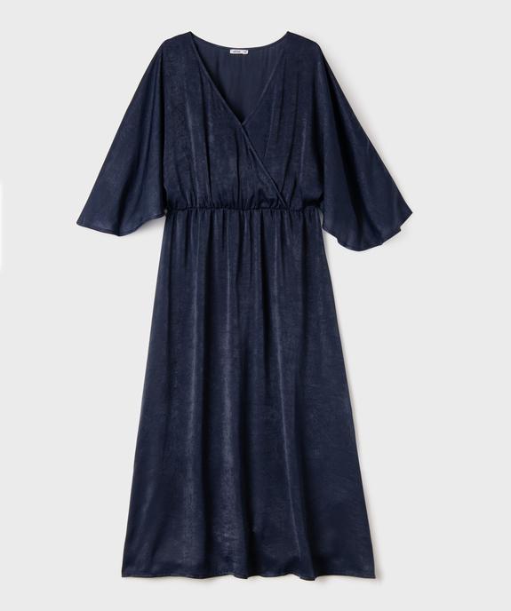 Robe longue en voile satiné à encolure cache-cœur femme grande taille vue4 - GEMO (G TAILLE) - GEMO
