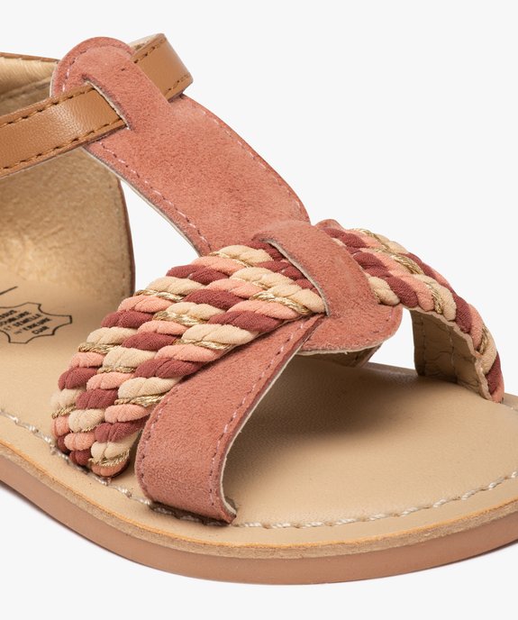Sandales bébé fille en cuir à brides tressées – NA! vue6 - NA! - GEMO