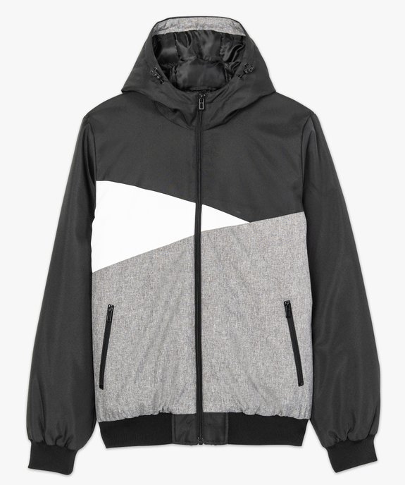 Blouson graphique tricolore en nylon vue4 - GEMO (HOMME) - GEMO