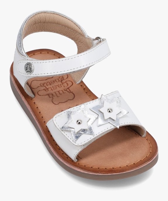 Sandales fille à brides scratch en cuir – LuluCastagnette vue5 - LULU CASTAGNETT - GEMO