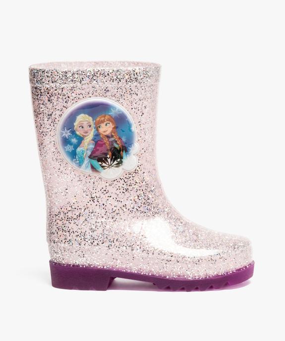 Bottes de pluie fille à paillettes avec semelle lumineuse Reine des neiges vue1 - REINE DES NEIGE - GEMO