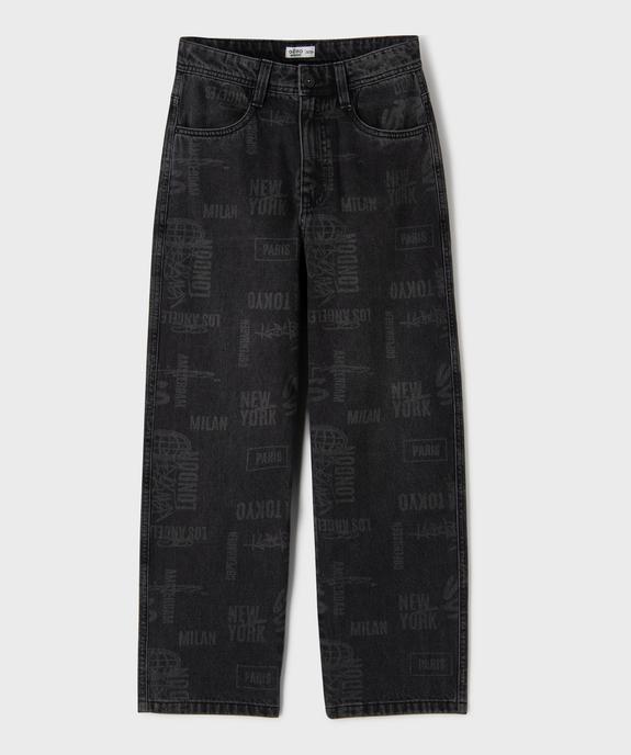 Jean large en denim imprimé délavé garçon vue3 - GEMO 4G GARCON - GEMO