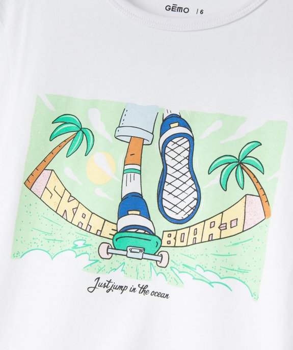 Tee-shirt garçon à manches courtes avec motif estival vue2 - GEMO (ENFANT) - GEMO