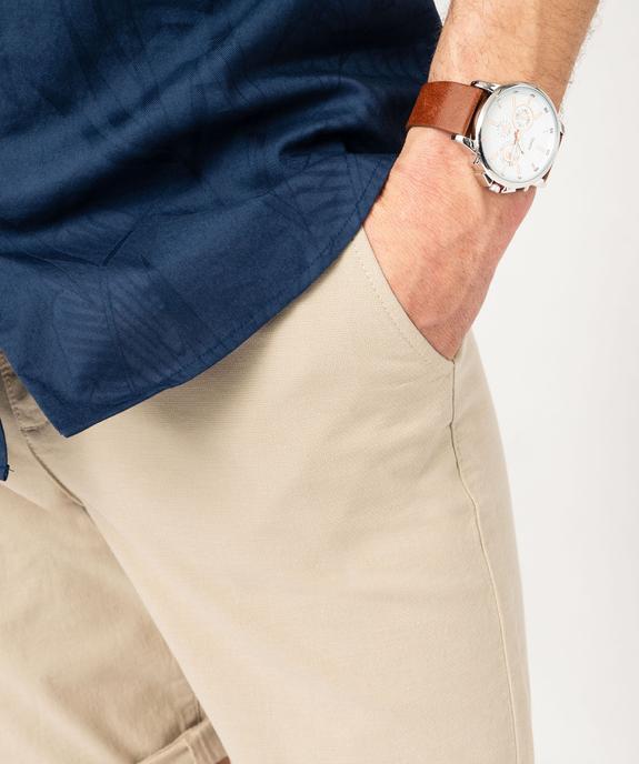Bermuda chino en twill de coton stretch homme vue2 - GEMO 4G HOMME - GEMO