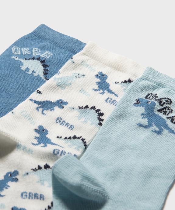 Chaussettes à motifs dinosaures garçon (lot de 3) vue2 - GEMO 4G GARCON - GEMO