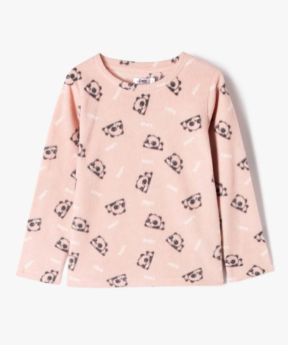 Pyjama 2 pièces en polaire imprimée fille vue2 - GEMO (ENFANT) - GEMO