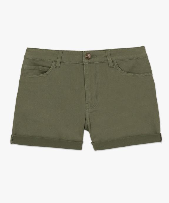 Short en coton stretch avec revers cousus femme vue8 - GEMO 4G FEMME - GEMO