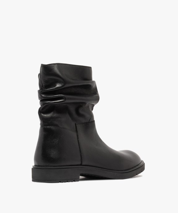 Bottines fille dessus en cuir effet drapé à zip vue4 - LOVELY WINGS - GEMO