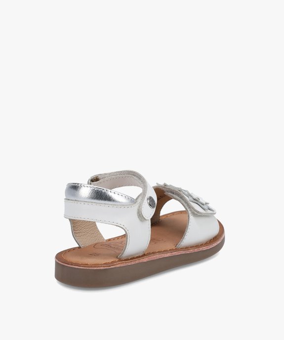 Sandales fille à brides scratch en cuir – LuluCastagnette vue4 - LULU CASTAGNETT - GEMO