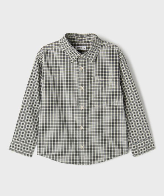 Chemise à manches longues en coton à carreaux garçon vue1 - GEMO (ENFANT) - GEMO