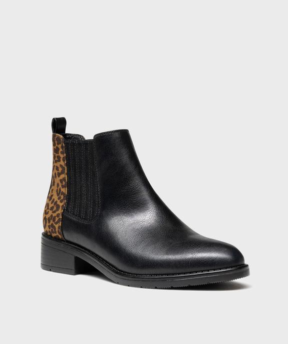Chelsea boots avec empiècement léopard femme - Valentina Baldano vue3 - VALENTINA BALDA - GEMO