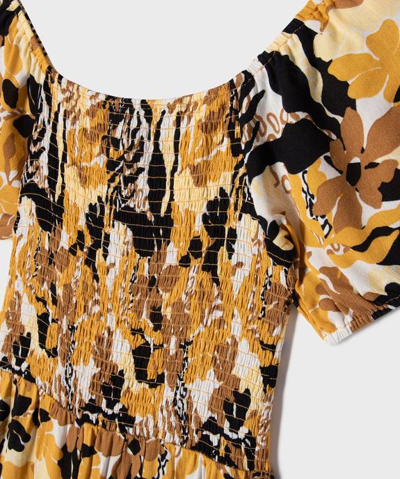 Combishort en viscose avec buste smocké fille vue6 - GEMO 4G FILLE - GEMO