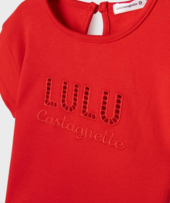 Tee-shirt manches courtes avec inscription fantaisie bébé fille - LuluCastagnette vue2 - LULU CASTAGNETTE GEMO FOR GOOD - GEMO