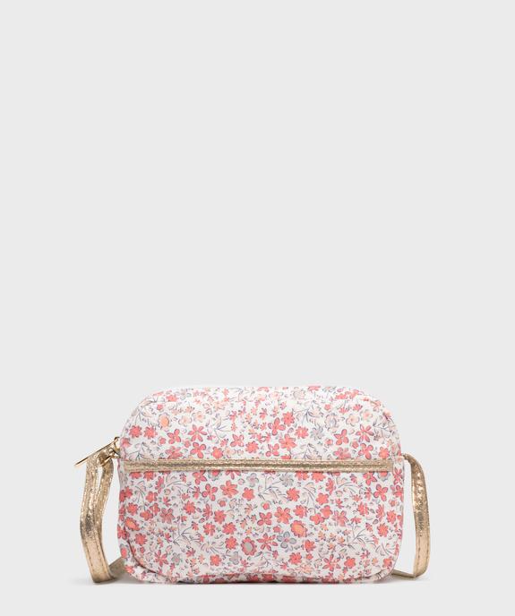 Sac besace fleuri à bandoulière dorée fille vue1 - GEMO (ACCESS) - GEMO