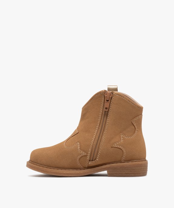 Bottines fille style santiags brodées avec détails effet métallisé vue4 - LOVELY WINGS GEMO FOR GOOD - GEMO