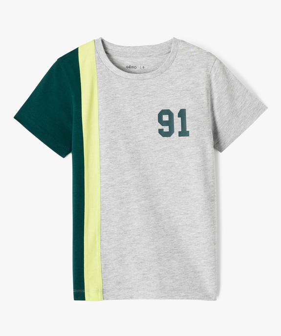 T-shirt colorblock avec numéro garçon vue1 - GEMO (ENFANT) - GEMO