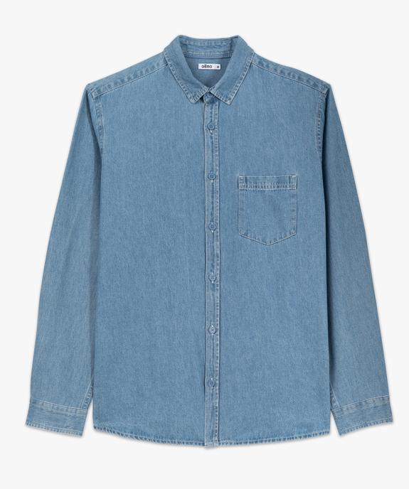 Chemise en coton aspect jean homme vue4 - GEMO (HOMME) - GEMO